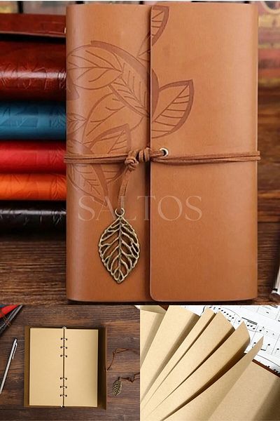 Saltos Birthday Gift - Leather Covered Diary Memory Notepad, for Friend, Lover