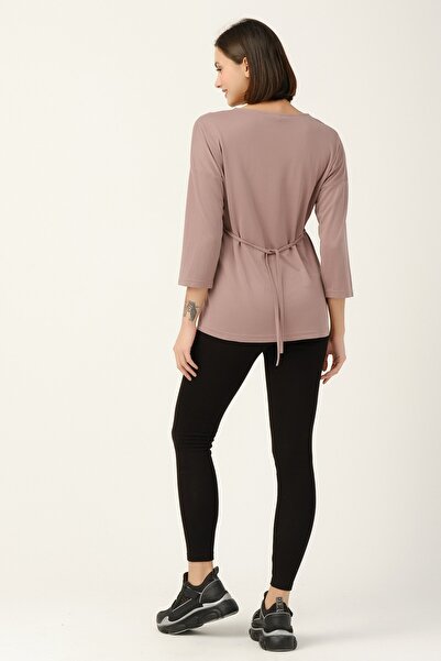 BUSA Λεπτομερής μπλούζα με γιακά εγκυμοσύνης Mink