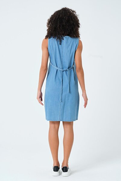 BUSA Μπλε φόρεμα τζιν εγκυμοσύνης