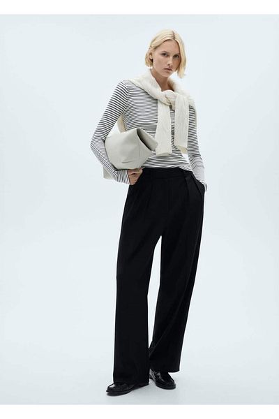 MANGO Woman Gestreifte, gerippte T-Shirts