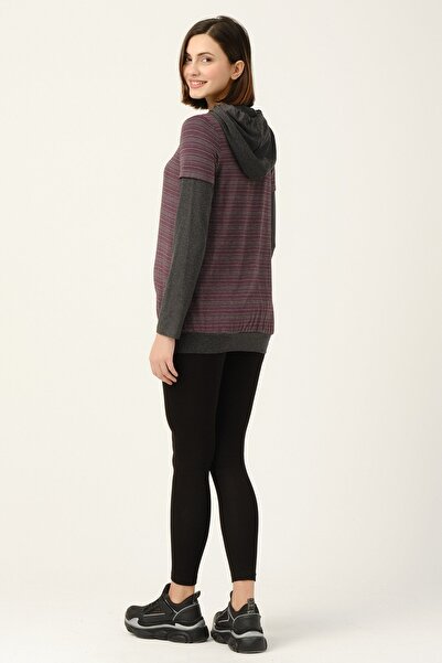 BUSA Purple Maternity Hooded Sweatshirt