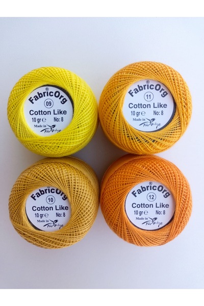 fabricorg مجموعة خيوط قطنية تشبه الإيتامين مكونة من 4 قطع (10 GR-NO.8)