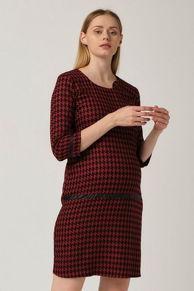 BUSA Rochie Mini cu Siret Cu Motiv De Maternitate Rosu Claret