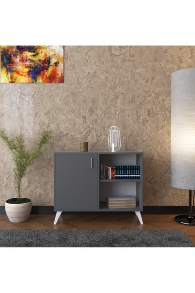 boreas design Avanos Çok Amaçlı Dolap Tek Kapaklı 2 Raflı Banyo Dolabı Mutfak...