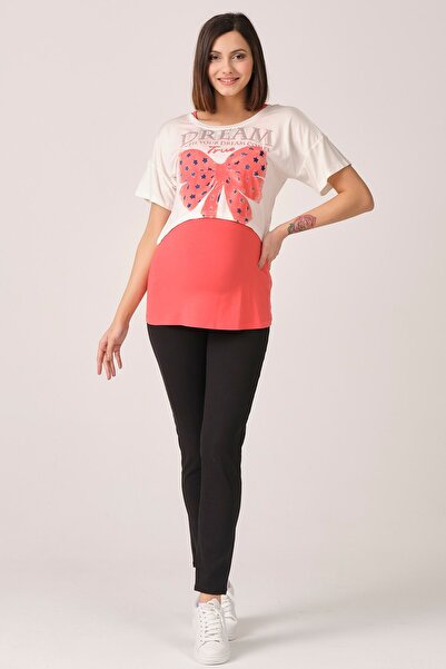 BUSA Футболка з принтом для вагітних ОРАНЖЕВА