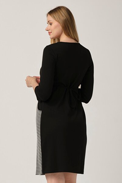 BUSA Hamile Cepli Elbise Siyah