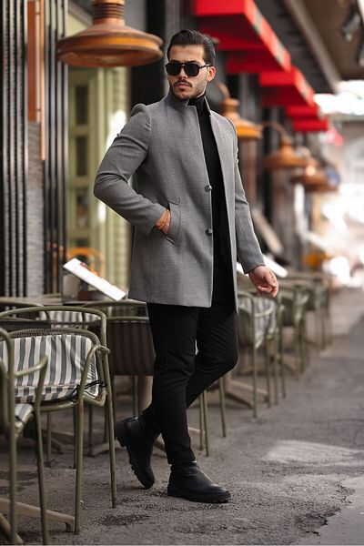 hello7 Ανδρικό παλτό Smoked Stamp Slim Fit Slim Fit New Season