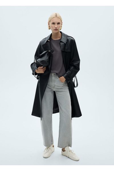 MANGO Woman Βαμβακερό κοντομάνικο μπλουζάκι