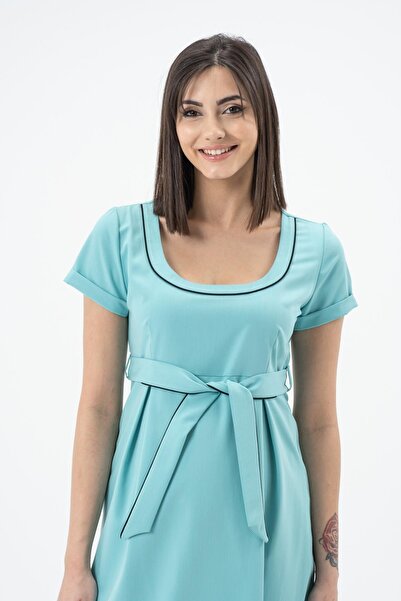 BUSA Casual φόρεμα εγκυμοσύνης με ζώνη μέσης Mintgreen