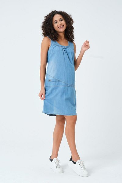 BUSA Rochie Denim De Maternitate Albastra