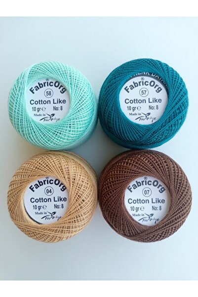 fabricorg مجموعة خيوط قطنية تشبه الإيتامين مكونة من 4 قطع (10 GR-NO.8)