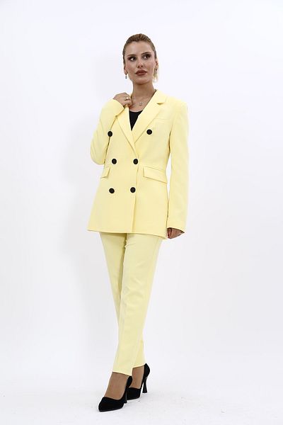 ÖNDER ÖZSOY Blazer Jacket & Tube Leg Trousers Set-yellow