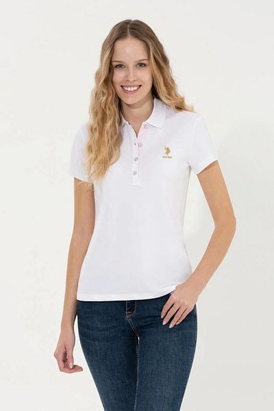 U.S. Polo Assn. Tricou de bază alb pentru femei