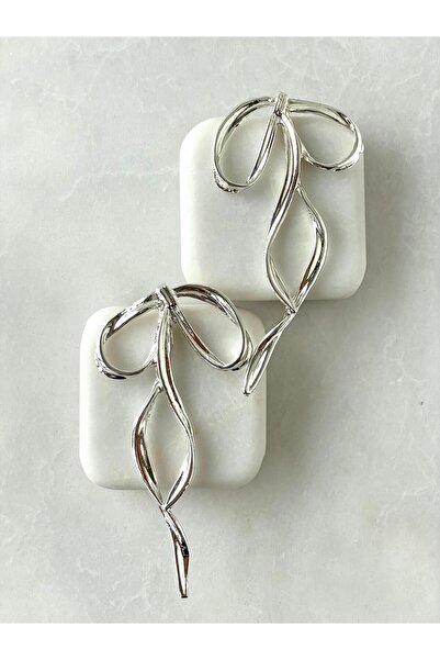 Jerie Gold and Silver Plate Bow Ribbon Look Earrings