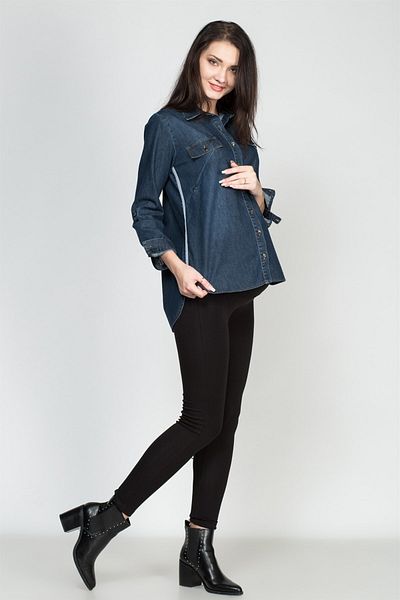 BUSA Blue Maternity Denim Shirt