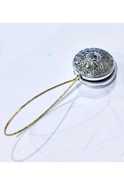 abnturk Gümüş Silver Yuvarlak Mıknatıslı Perde Tutacağı Magnetik Toka Çelik T...