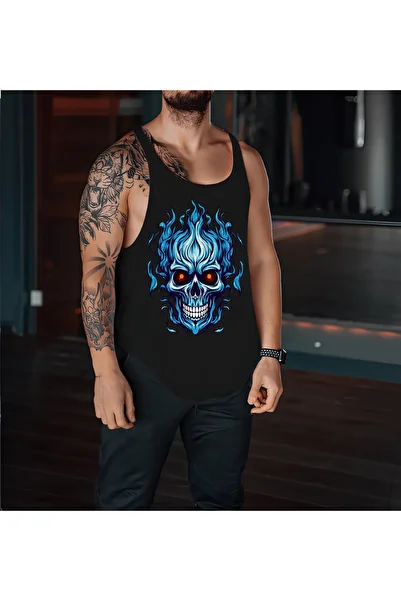 CDA Blue Fire Kurukafa Gym Tank Top Black Athletic Athlete