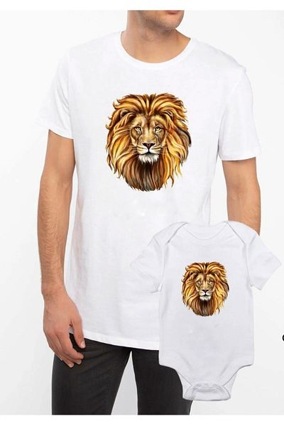 Tshirthane Φορμάκι Father Son Lion (Η τιμή ενός ενιαίου προϊόντος, Προσθέστε 2 τεμάχια στο καλάθι για να κάνετε συνδυασμό)