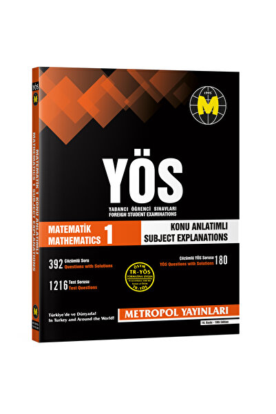 Metropol Yayınları TR-YÖS MATEMATİK-1 (KONU ANLATIMLI-ÖRNEK ÇÖZÜMLÜ)