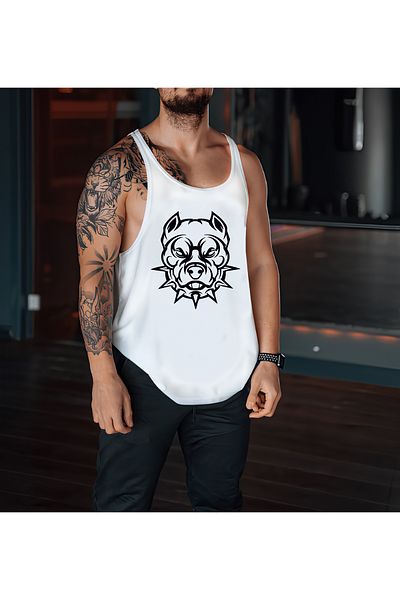 CDA PITBULL GYM Tank Top - White Sports Tank Top