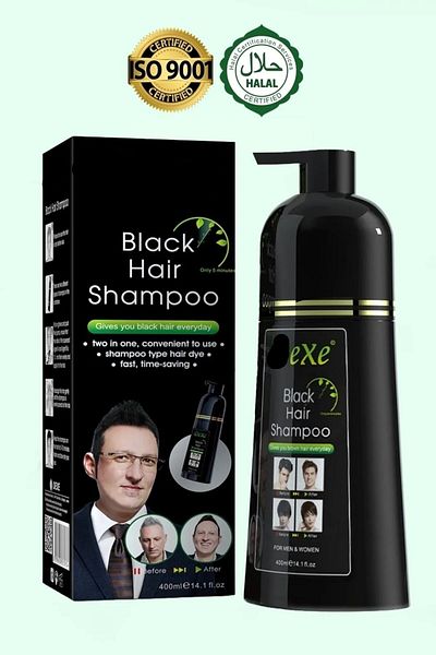 dipdepo Black Hair Shampoo - Hair Blackening Shampoo 400 ml Large Size