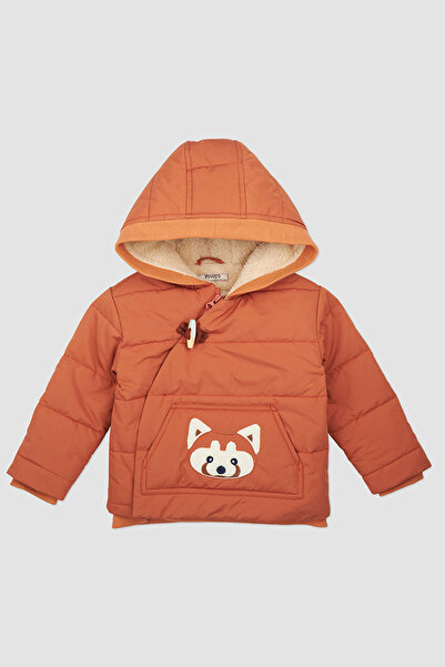 Panço Erkek Bebek Tilki Aplikeli Kiremit Şişme Mont