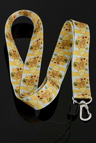 Apptakı Van Gogh Ayçiçekleri Yaka Kartı Boyun İpi Telefon Askısı - ASK0037