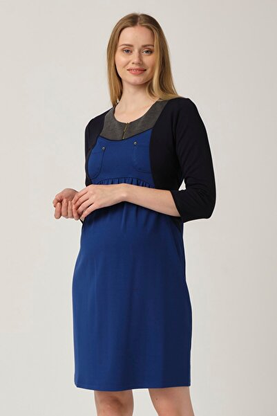 BUSA Καθημερινό φόρεμα εγκυμοσύνης με φερμουάρ γιακά Saks