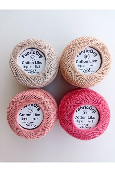 fabricorg مجموعة خيوط قطنية تشبه الإيتامين مكونة من 4 قطع (10 GR-NO.8)