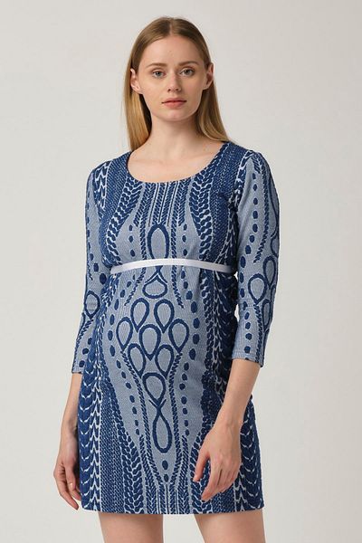 BUSA Rochie Mini cu Modele Maternitate Albastru