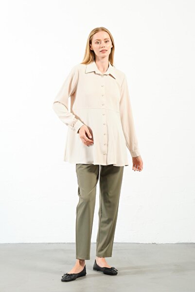 BUSA Long Sleeve Maternity Shirt - Cream