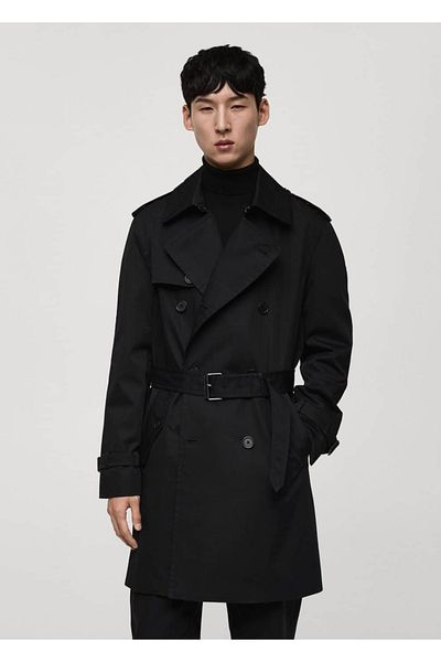 MANGO Man Wasserabweisender Trenchcoat mit Gürtel