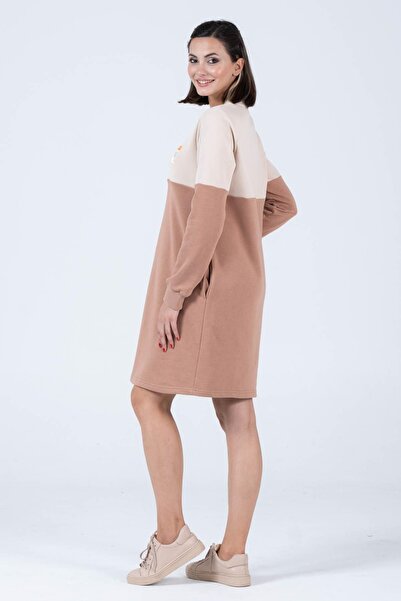 BUSA Φόρεμα εγκυμοσύνης Color Block Καφέ