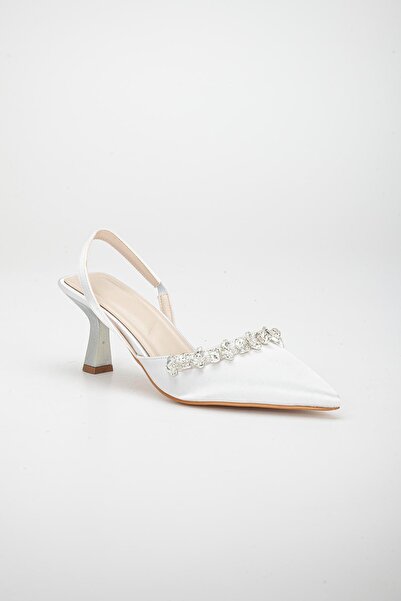 Dilimler Ayakkabı Pantofi de seară de damă cu toc argintiu negru cu croi simetric din piatra din satin