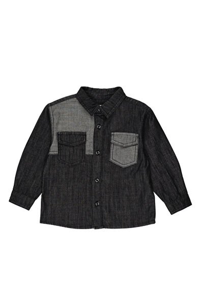 Panço Erkek Bebek Siyah Kot Gömlek