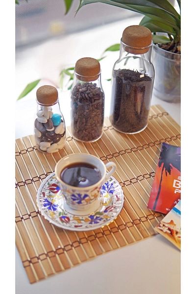 SepetçiBaba Sesa - Set of 3 Glass Spice Rack with Mushroom Lid