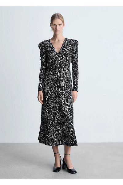 MANGO Woman Φόρεμα με σχέδιο με μπαλόνι