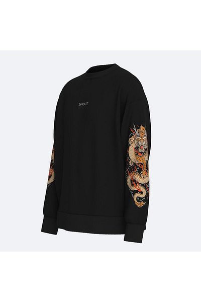 Shout Φούτερ Unisex Ιαπωνικό Tiger Dragon Oversize