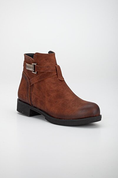 Dilimler Ayakkabı Tan Γυναικείες Casual Μπότες με Αξεσουάρ Πόρπης