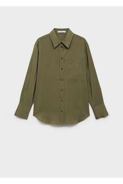 MANGO Woman Modal Shirt with Pocket