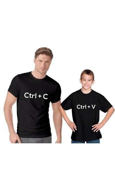 Tshirthane Μπλουζάκι Father Son Girl Ctrl C Ctrl V (ΠΡΟΣΘΗΚΗ 2 ΤΕΜΑΧΙΩΝ ΣΤΟ ΚΑΛΑΘΙ ΓΙΑ ΝΑ ΚΑΝΕΤΕ ΣΥΝΔΥΑΣΜΟ ΤΙΜΗ ΕΝΑ ΕΙΔΟΥΣ)