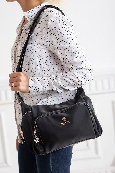 Dilimler Ayakkabı Satin Look Casual Black Women's Shoulder Bag