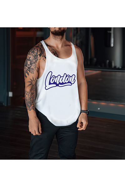 CDA London Gym Tank Top - White Sports Tank Top