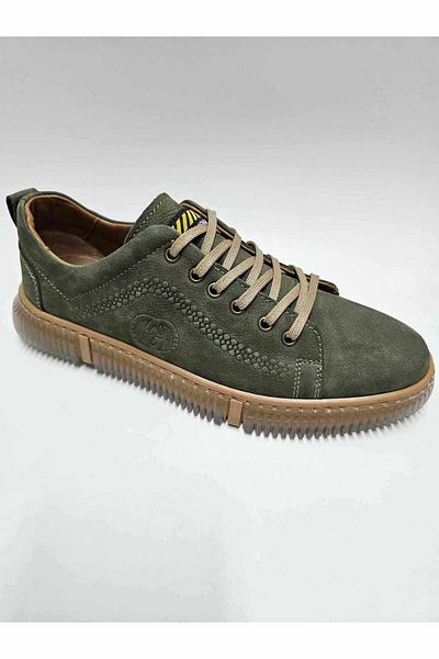 Luis Figo Genuine Leather Number 38-39 Lace-Up Khaki Nubuck Men's Shoes