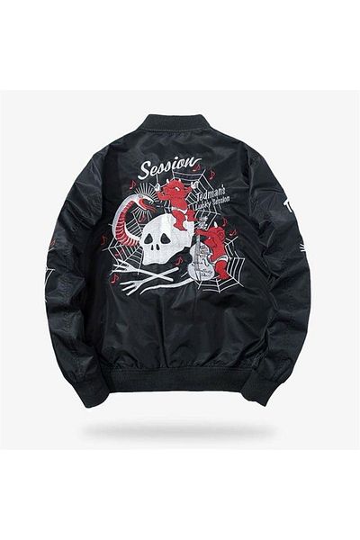Gofeel Μαύρο μπουφάν Session Baby Devil Retro Unisex Bomber