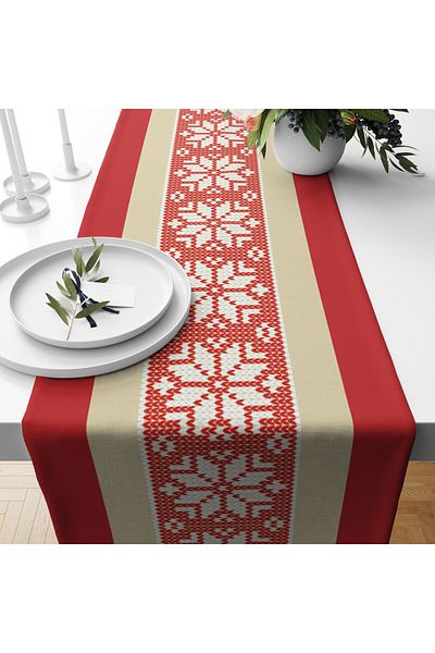 Viadela Christmas Snow Patterned Runner 40X150Cm