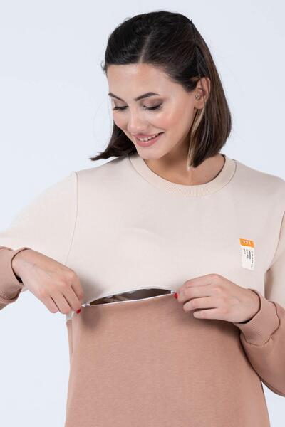 BUSA Φόρεμα εγκυμοσύνης Color Block Καφέ