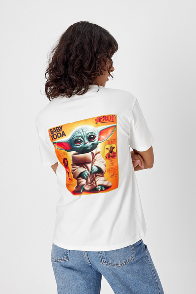Butikgiz Μοτίβο τεχνητής νοημοσύνης - Μπλουζάκι με κανονική εφαρμογή 100% βαμβάκι με προσαρμοσμένη εκτύπωση (Baby Yoda)