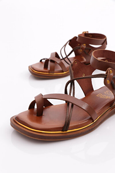 DGN 310 Women's Flip Flops Beaded Sandals Brown 4213289