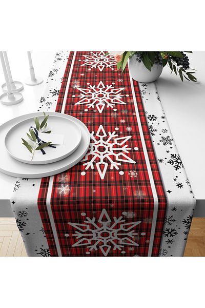 Viadela Christmas Snow Patterned Runner 40X150Cm